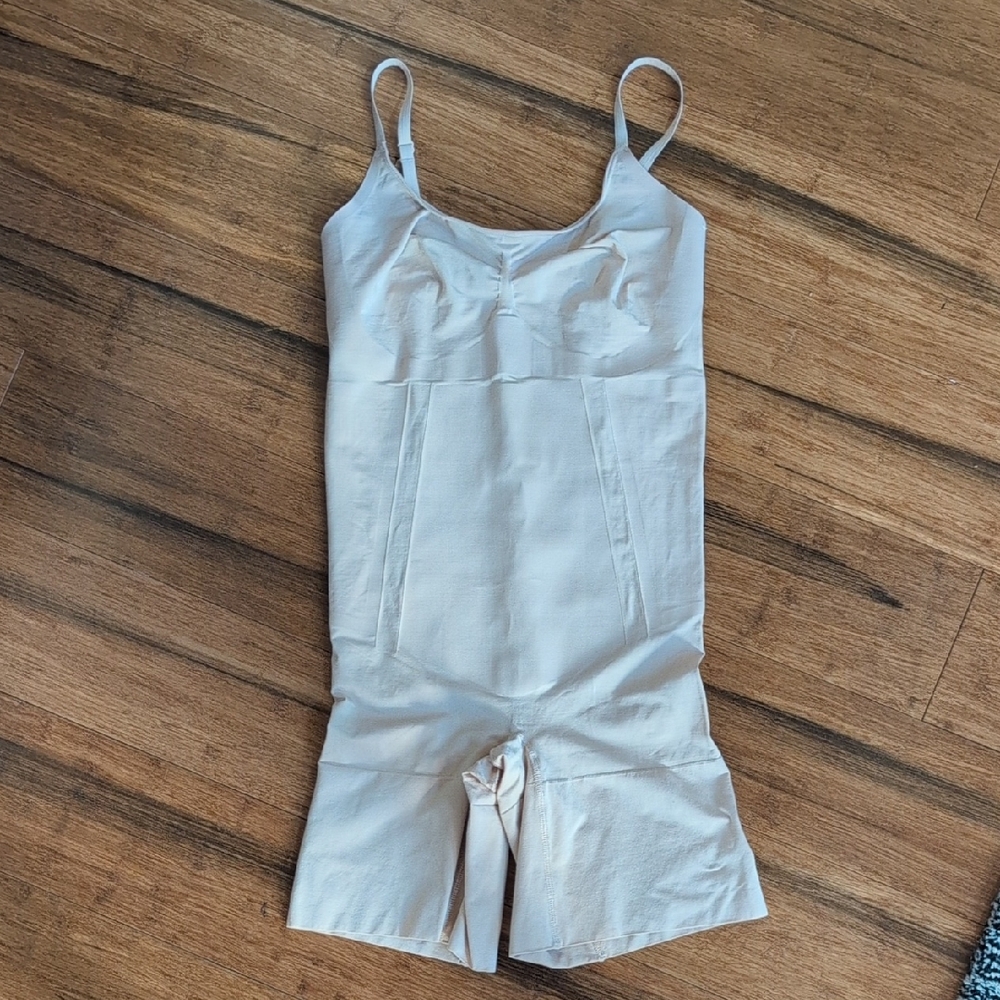 SPANX Oncore Tummy Control Mid-Thigh Compression Bodysuit Shapewear For Women